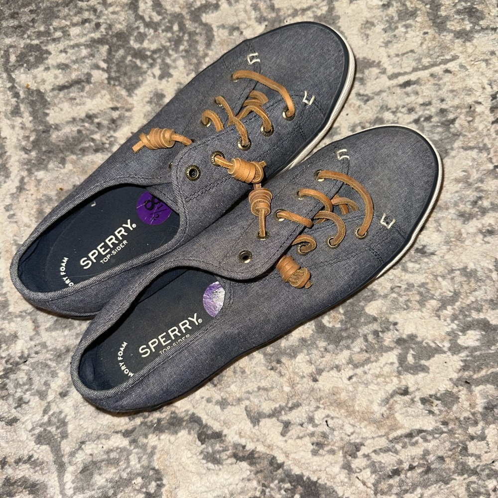 Sperry Charcoal Sneakers with Tan Laces